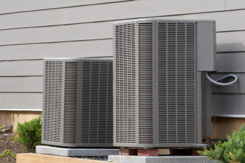 Two AC units outside a St. Louis home