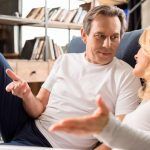 St. Louis couple discussing HVAC options